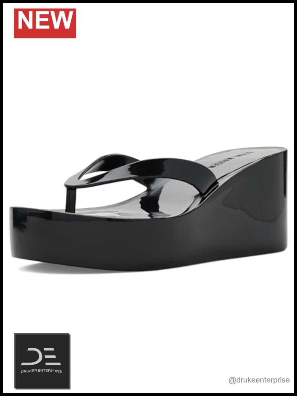 Wedge Heel Sandals Platform Thong Slip On PVC Rubber Sole